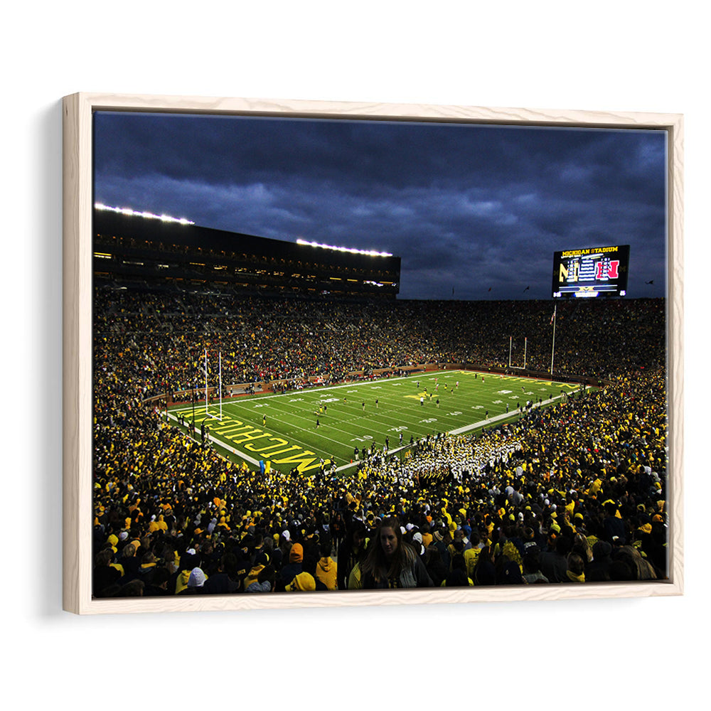 Michigan the Big House, Stadium Canvas, Sport Art, Framed Canvas Print Wall Art, Floating Frame