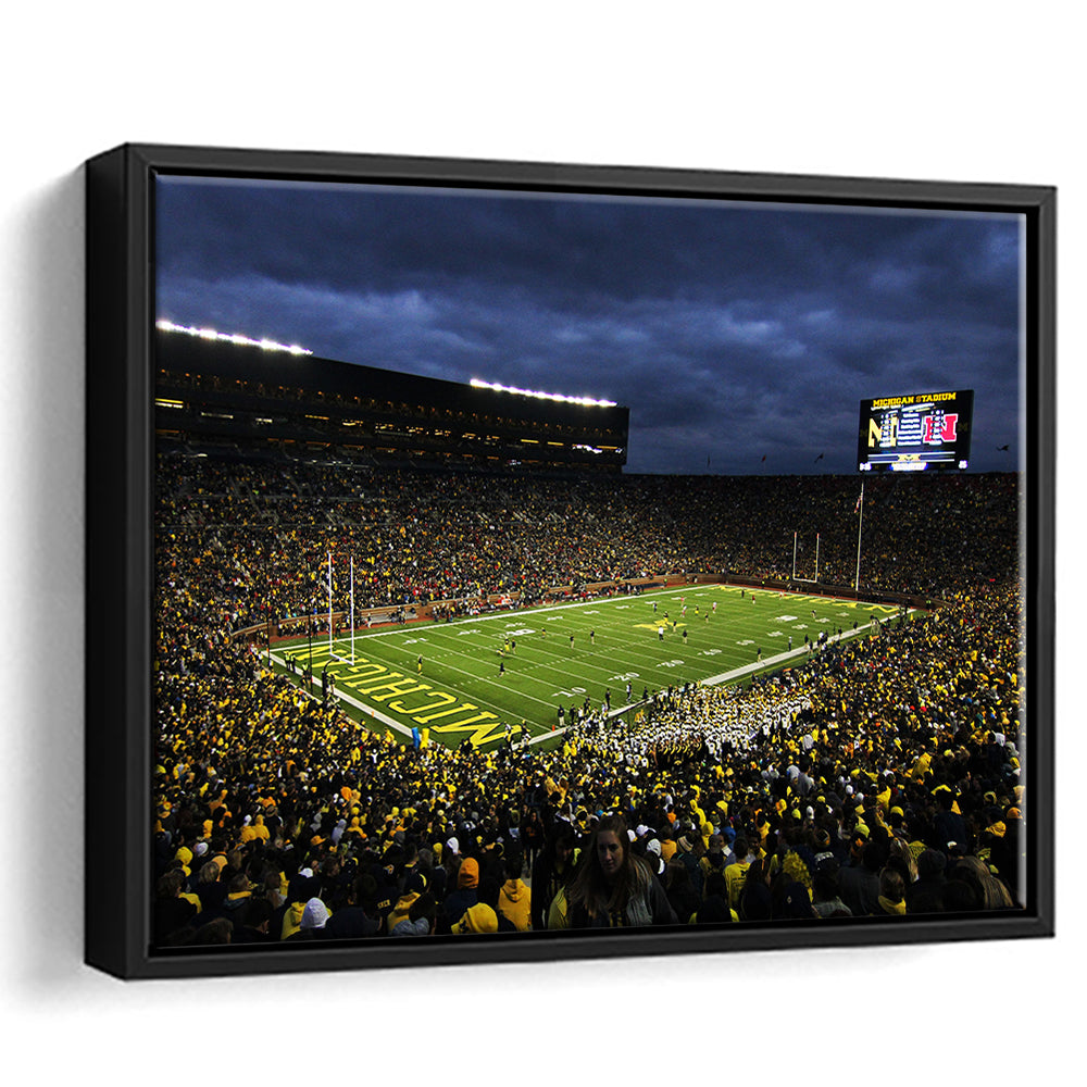 Michigan the Big House, Stadium Canvas, Sport Art, Framed Canvas Print Wall Art, Floating Frame