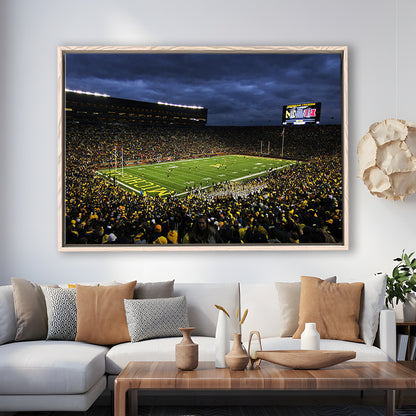 Michigan the Big House, Stadium Canvas, Sport Art, Framed Canvas Print Wall Art, Floating Frame