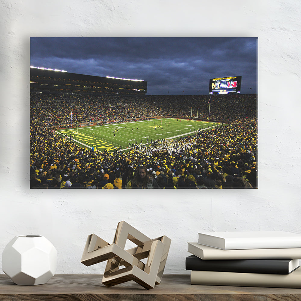 Michigan the Big House, Stadium Canvas, Sport Art, Gift for him, Man Cave Decor, Art Print, Canvas Print Wall Art