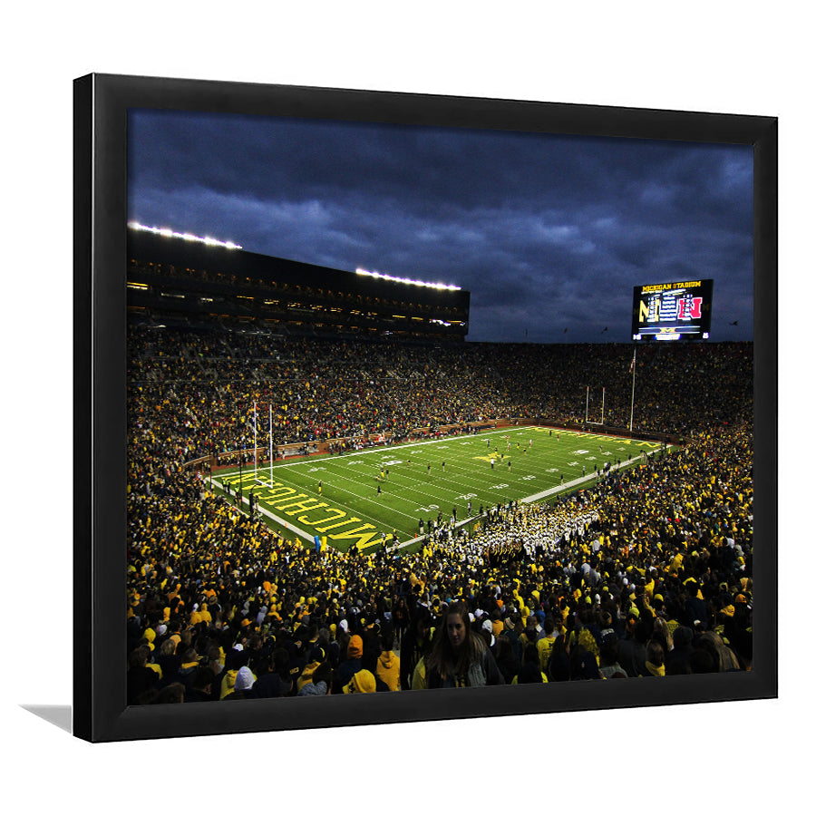Michigan the Big House, Stadium Canvas, Sport Art, Gift for him, Framed Art Print Wall Decor, Picture Framed