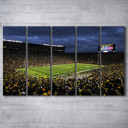 Michigan the Big House, Stadium Canvas, Sport Art, 5 Panel B, Extra Large Canvas, Canvas Print Wall Art