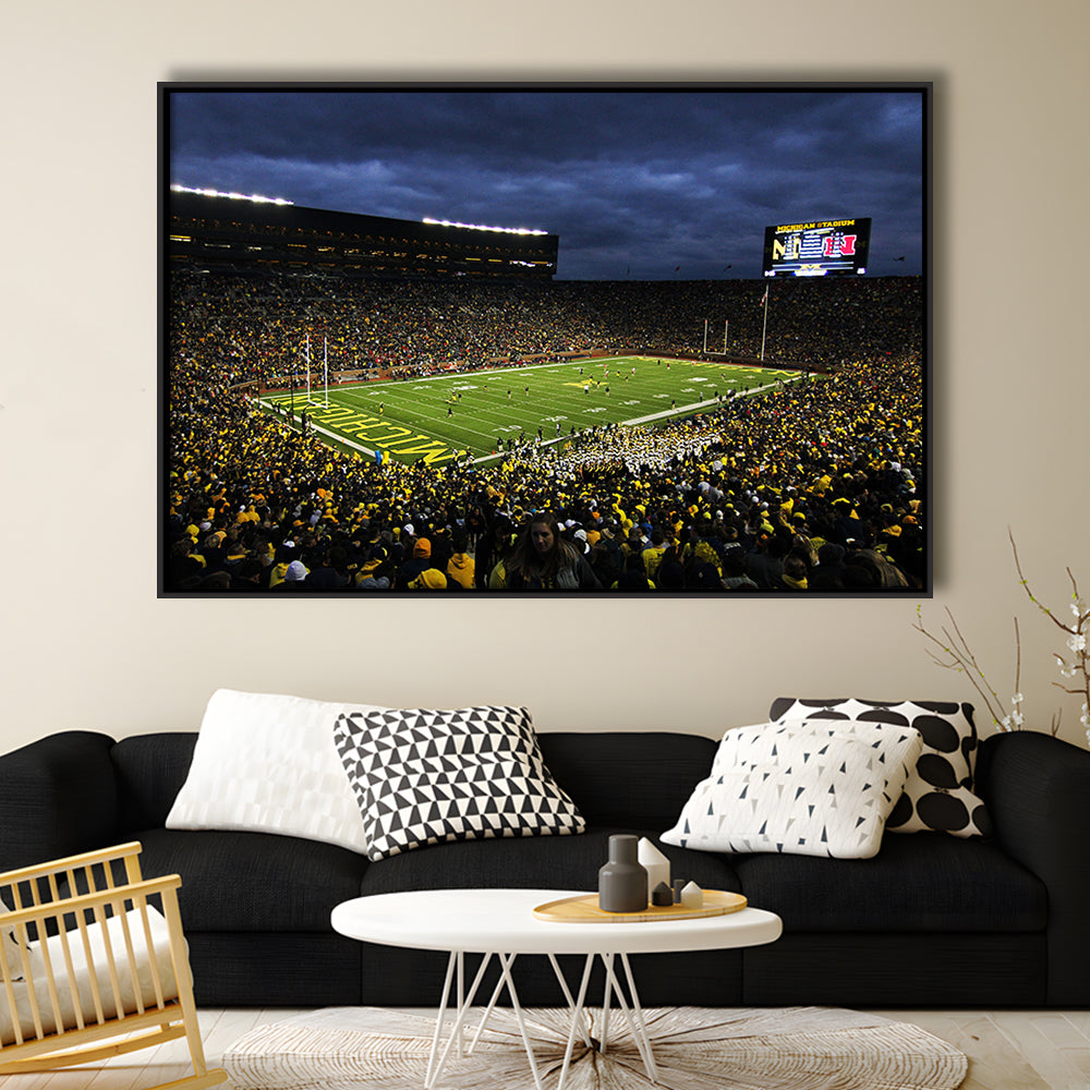 Michigan the Big House, Stadium Canvas, Sport Art, Framed Canvas Print Wall Art, Floating Frame