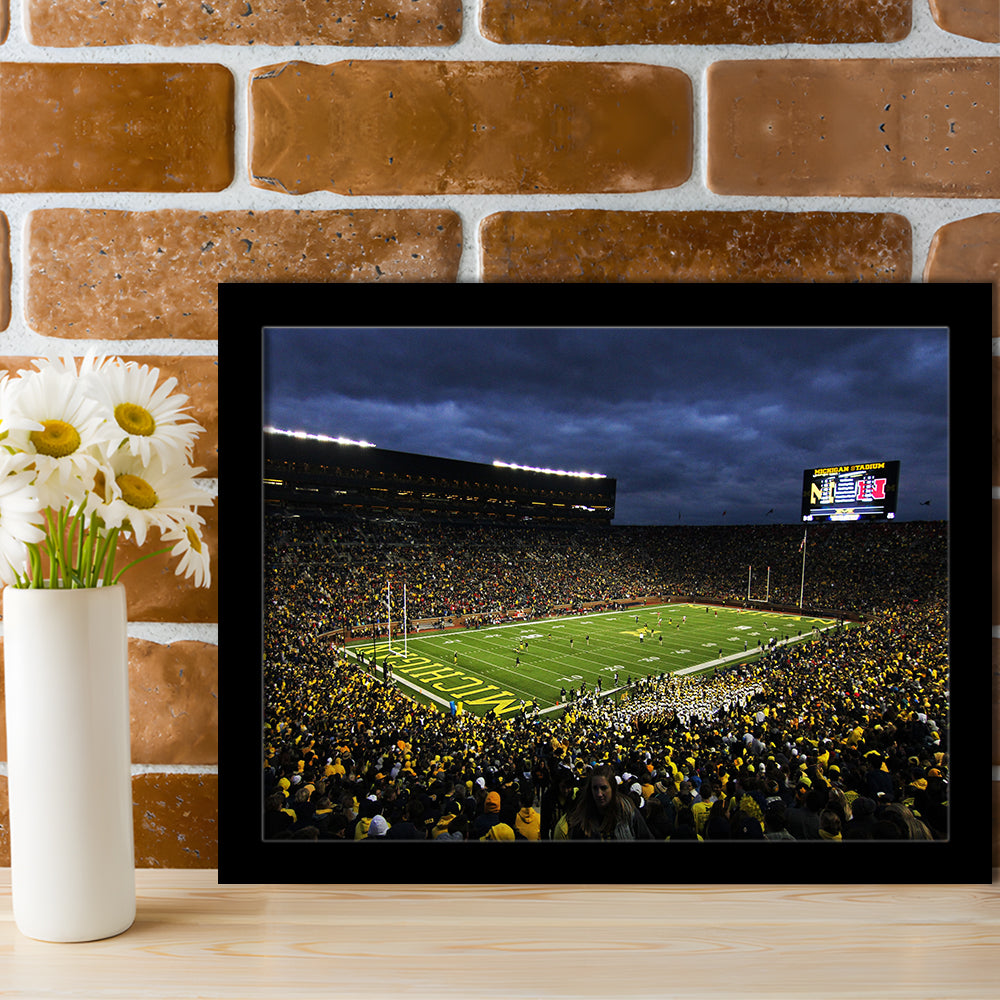 Michigan the Big House, Stadium Canvas, Sport Art, Gift for him, Framed Art Print Wall Decor, Picture Framed