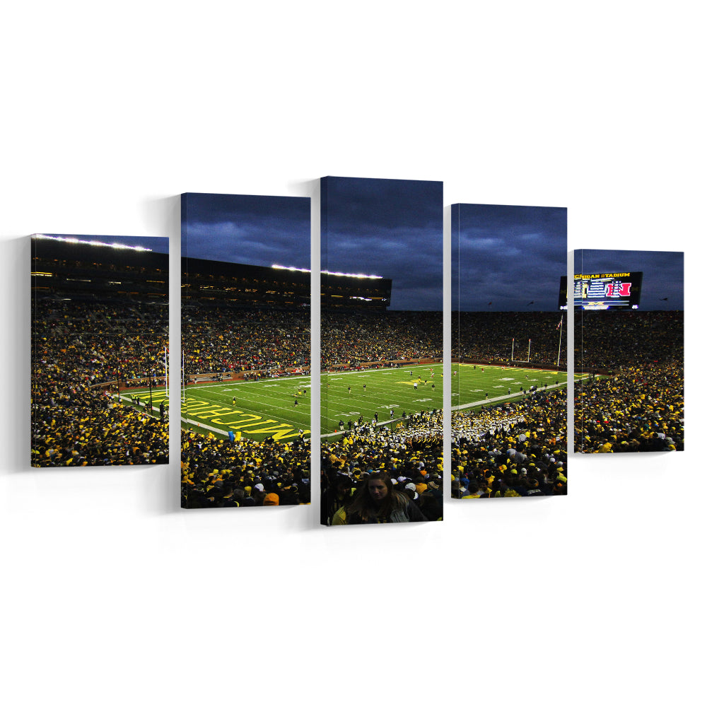 Michigan the Big House, Stadium Canvas, Sport Art, Gift for him, 5 Panel, Large Canvas, Canvas Print Wall Art
