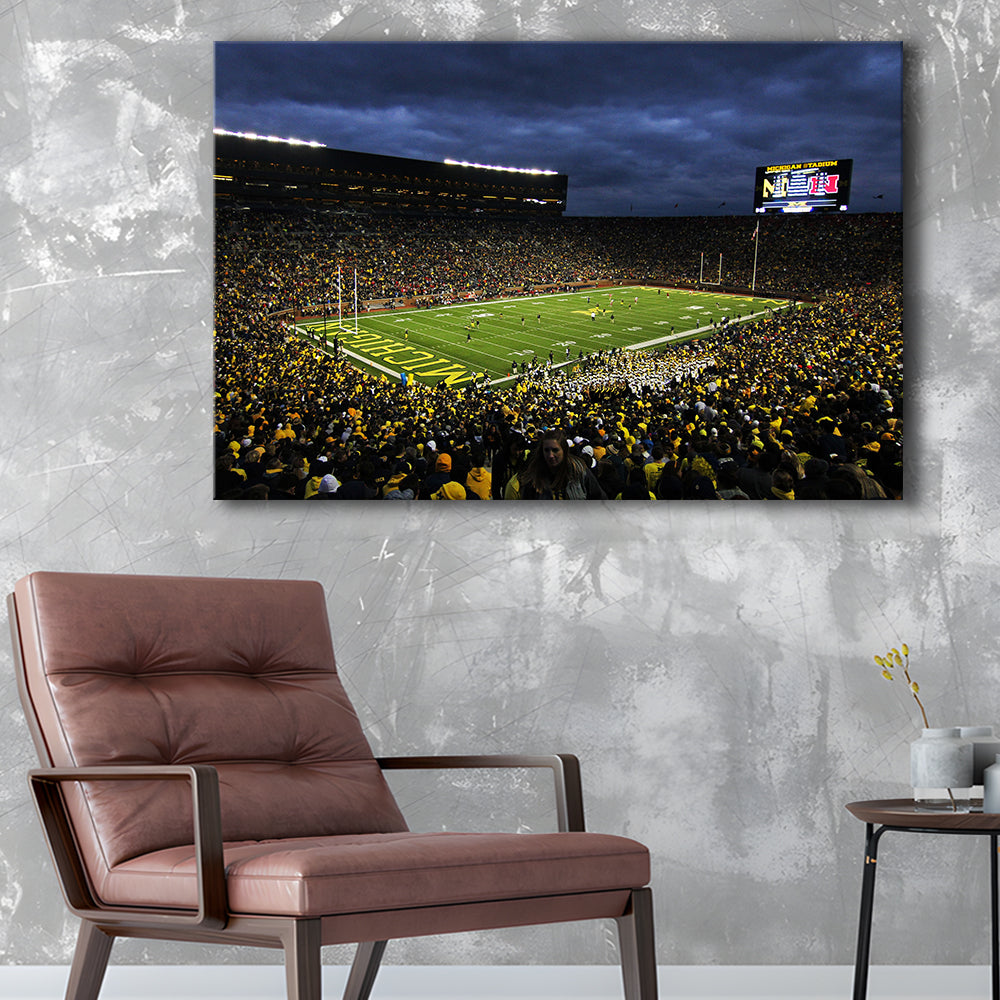 Michigan the Big House, Stadium Canvas, Sport Art, Gift for him, Man Cave Decor, Art Print, Canvas Print Wall Art