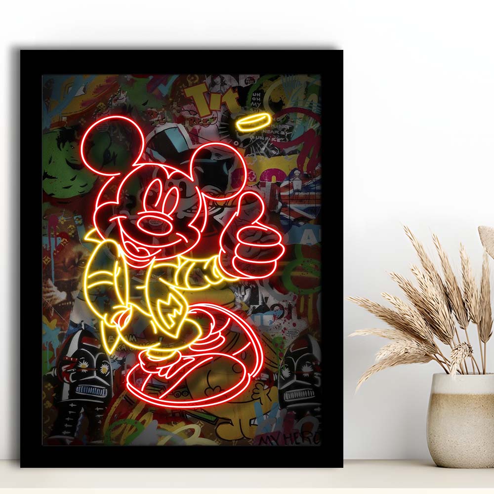 Mickey Mouse Thumbs-Up, Framed Art Print, Picture Framed Wall Art Decor