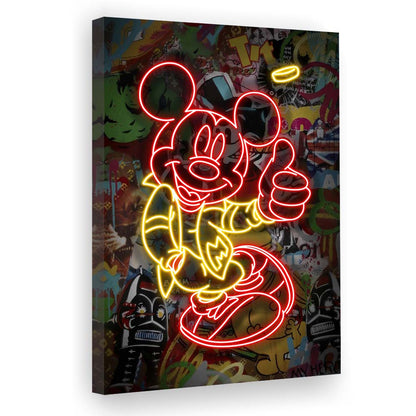 Mickey Mouse Thumbs-Up, Canvas Print, Luxury Wall Art Decor, Modern Art
