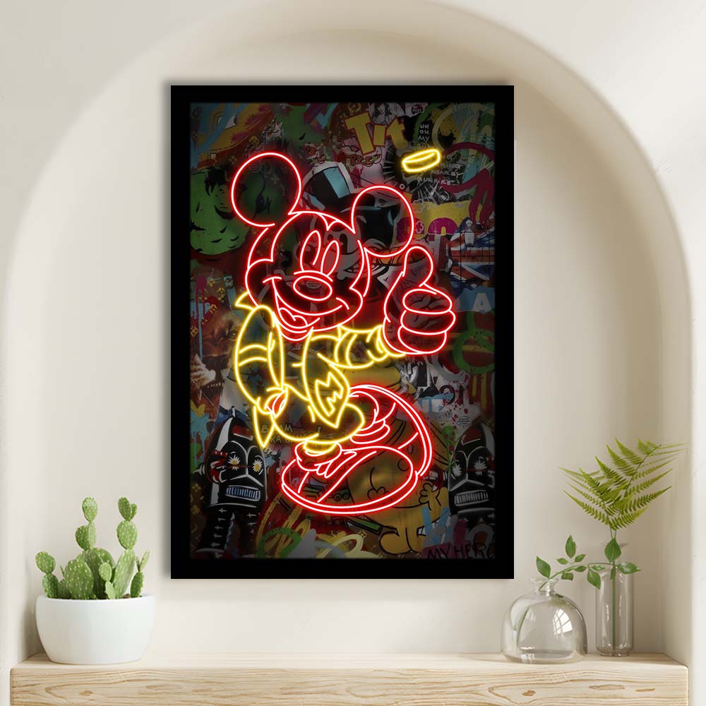 Mickey Mouse Thumbs-Up, Framed Art Print, Picture Framed Wall Art Decor