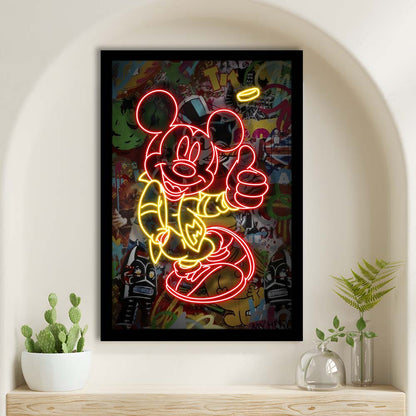 Mickey Mouse Thumbs-Up, Framed Art Print, Picture Framed Wall Art Decor