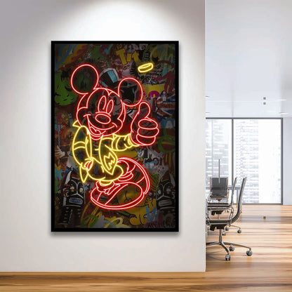 Mickey Mouse Thumbs-Up, Framed Art Print, Picture Framed Wall Art Decor