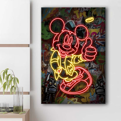 Mickey Mouse Thumbs-Up, Canvas Print, Luxury Wall Art Decor, Modern Art