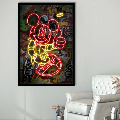 Mickey Mouse Thumbs-Up, Framed Art Print, Picture Framed Wall Art Decor