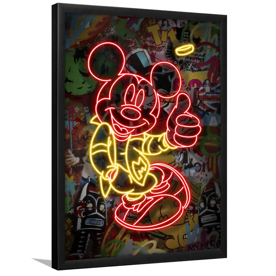 Mickey Mouse Thumbs-Up, Framed Art Print, Picture Framed Wall Art Decor