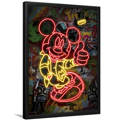 Mickey Mouse Thumbs-Up, Framed Art Print, Picture Framed Wall Art Decor
