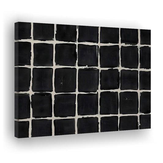 Mid Century Modern Moody Abstract Oil Painting Art Neutral Canvas Print Wall Art, Large Canvas Wall Art Designer
