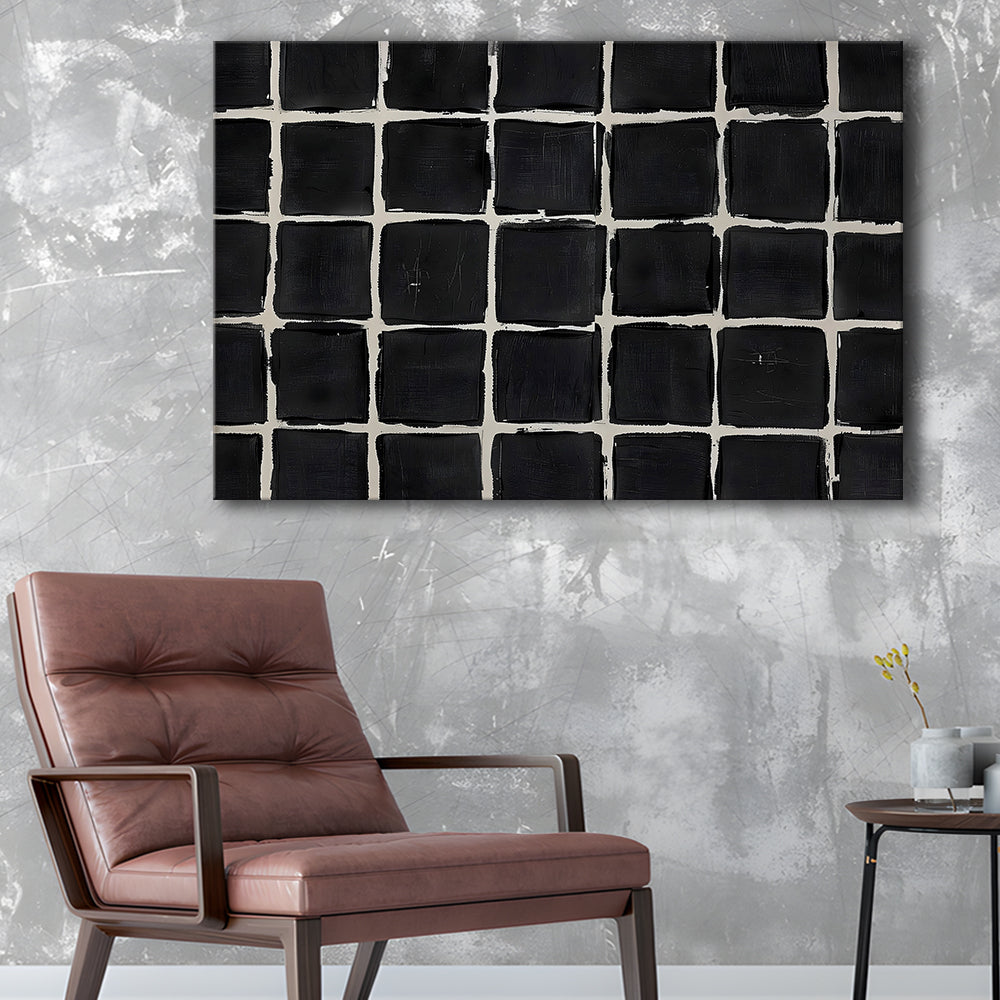 Mid Century Modern Moody Abstract Oil Painting Art Neutral Canvas Print Wall Art, Large Canvas Wall Art Designer