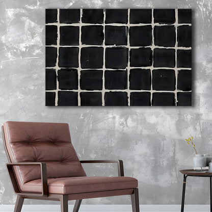 Mid Century Modern Moody Abstract Oil Painting Art Neutral Canvas Print Wall Art, Large Canvas Wall Art Designer