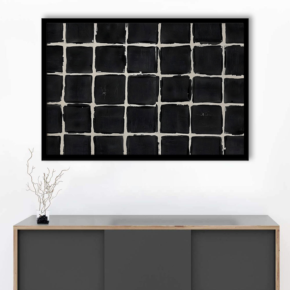 Mid Century Modern Moody Abstract Oil Painting Art Neutral Framed Art Print Wall Decor, Large Art Print Wall Art Designer