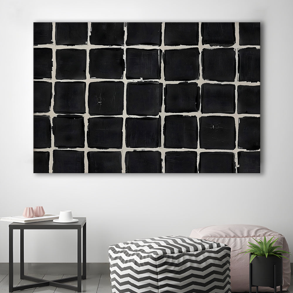 Mid Century Modern Moody Abstract Oil Painting Art Neutral Canvas Print Wall Art, Large Canvas Wall Art Designer