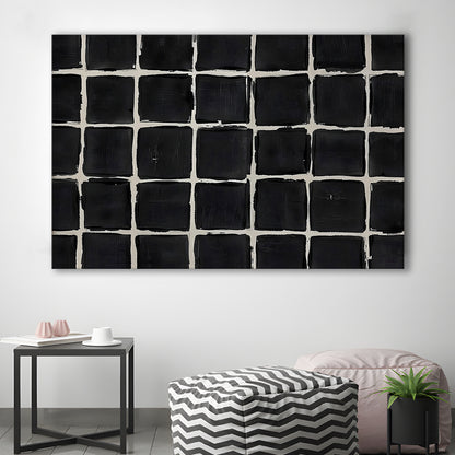 Mid Century Modern Moody Abstract Oil Painting Art Neutral Canvas Print Wall Art, Large Canvas Wall Art Designer