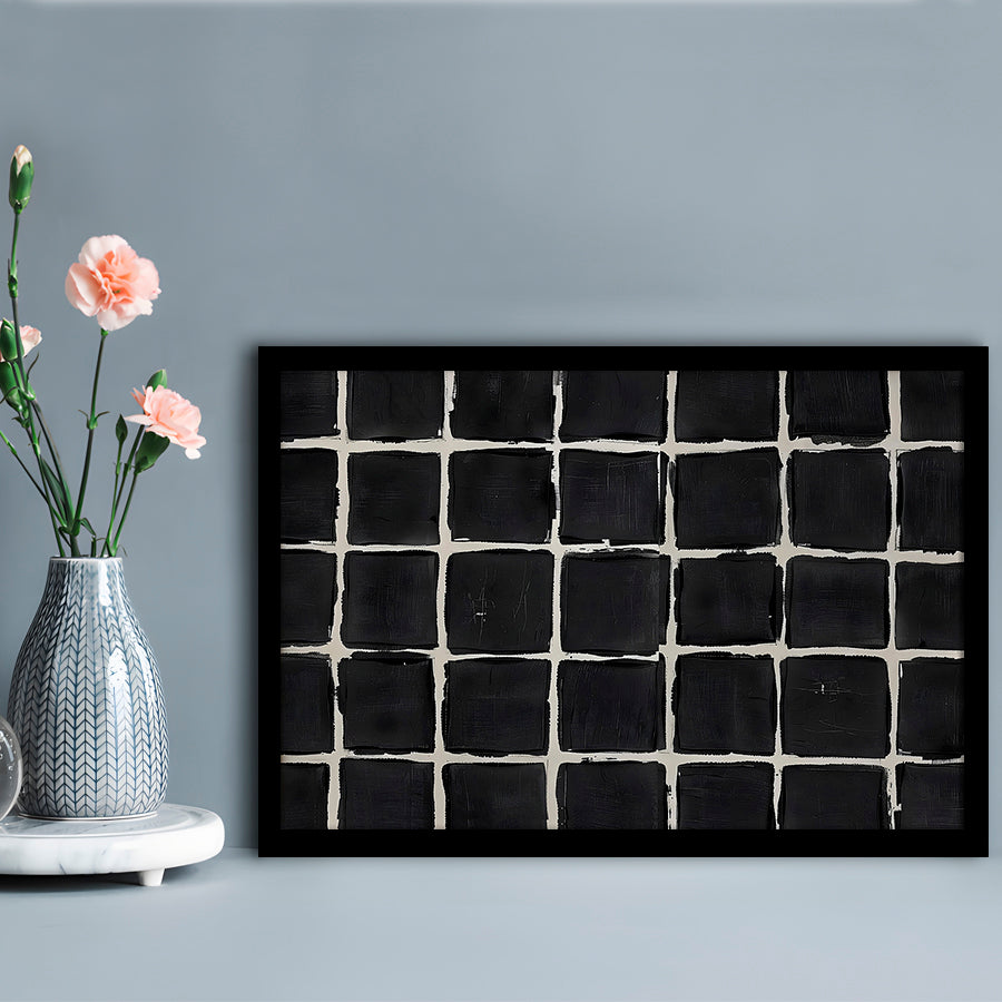 Mid Century Modern Moody Abstract Oil Painting Art Neutral Framed Art Print Wall Decor, Large Art Print Wall Art Designer
