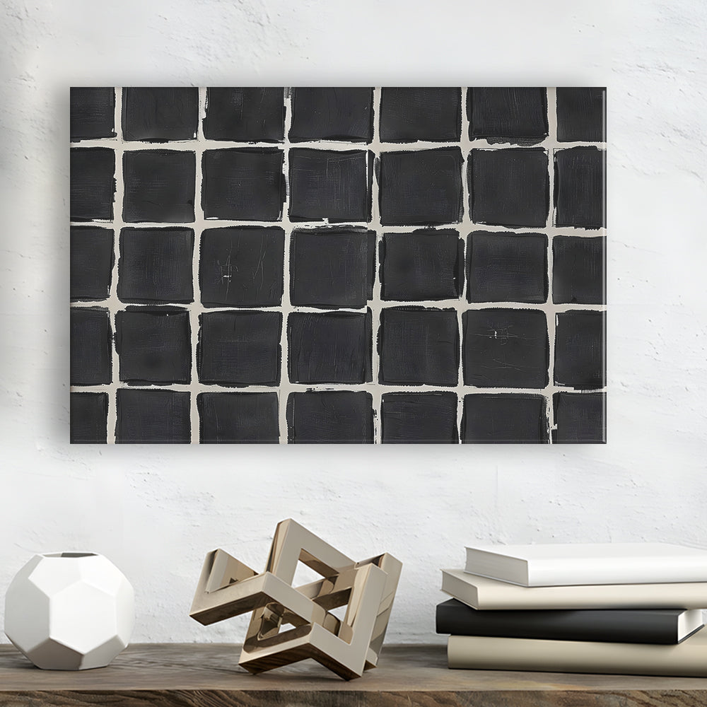 Mid Century Modern Moody Abstract Oil Painting Art Neutral Canvas Print Wall Art, Large Canvas Wall Art Designer
