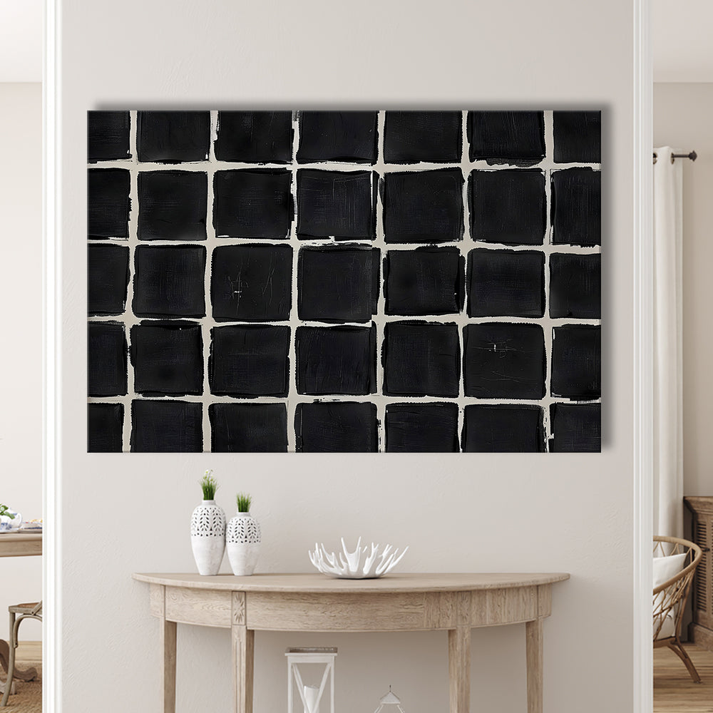 Mid Century Modern Moody Abstract Oil Painting Art Neutral Canvas Print Wall Art, Large Canvas Wall Art Designer