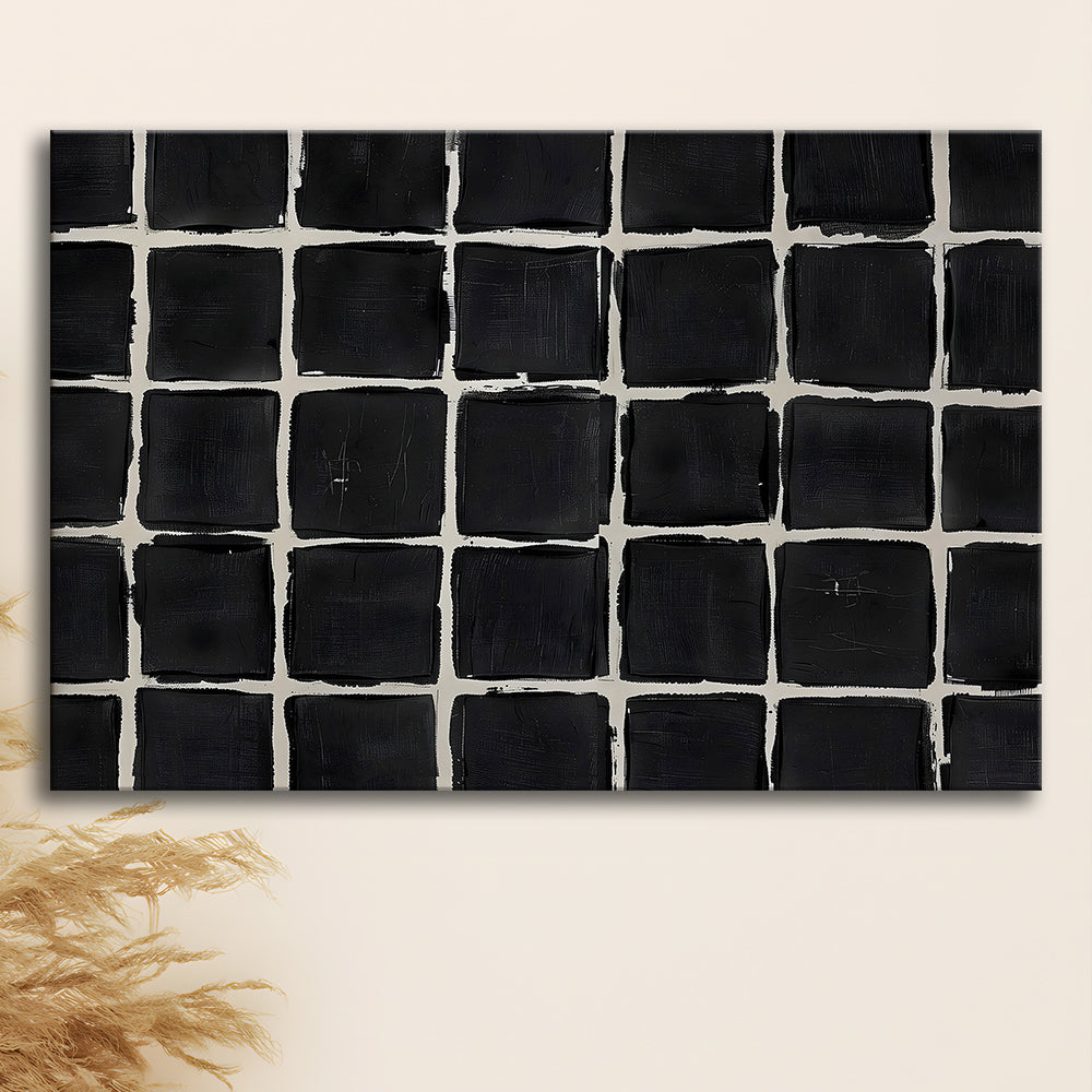 Mid Century Modern Moody Abstract Oil Painting Art Neutral Canvas Print Wall Art, Large Canvas Wall Art Designer