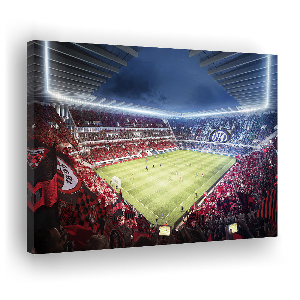 Milan San Siro Stadium, Stadium Canvas, Sport Art, Gift for him, Man Cave Decor, Art Print, Canvas Print Wall Art