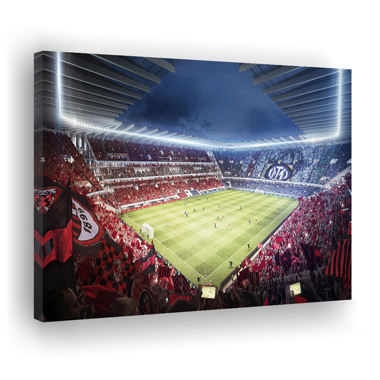 Milan San Siro Stadium, Stadium Canvas, Sport Art, Gift for him, Man Cave Decor, Art Print, Canvas Print Wall Art
