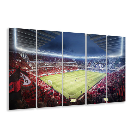 Milan San Siro Stadium, Stadium Canvas, Sport Art, 5 Panel B, Extra Large Canvas, Canvas Print Wall Art