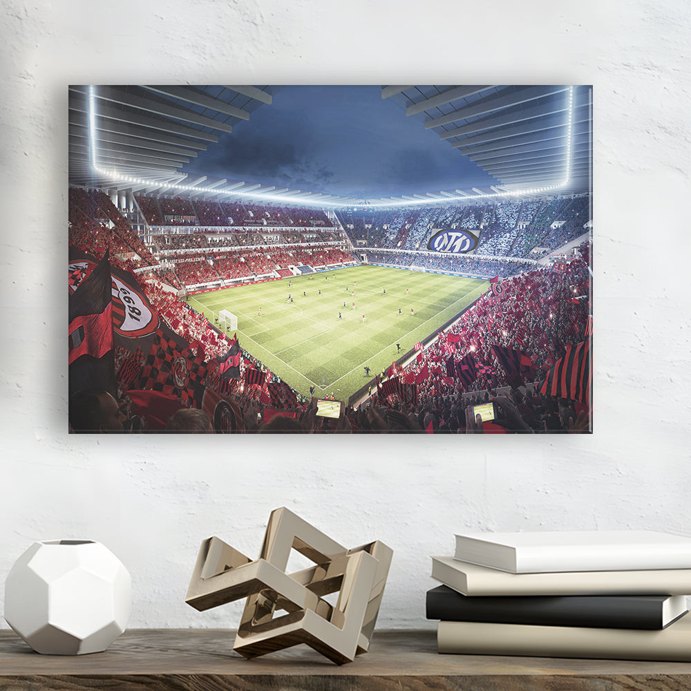 Milan San Siro Stadium, Stadium Canvas, Sport Art, Gift for him, Man Cave Decor, Art Print, Canvas Print Wall Art