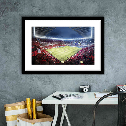 Milan San Siro Stadium, Stadium Canvas, Sport Art, Gift for him, White Border Framed Art Print Wall Decor