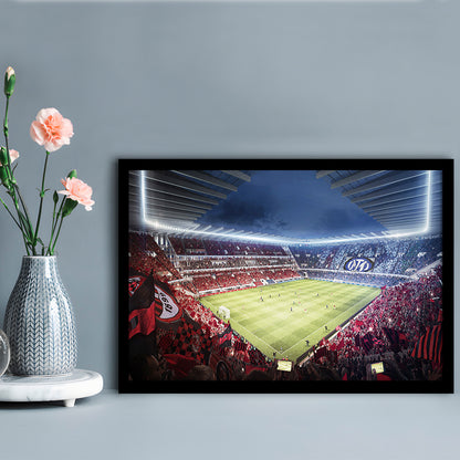 Milan San Siro Stadium, Stadium Canvas, Sport Art, Gift for him, Framed Art Print Wall Decor, Picture Framed