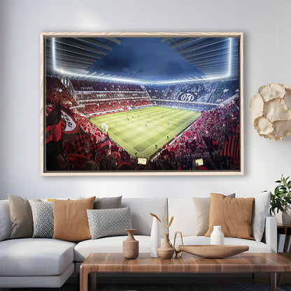 Milan San Siro Stadium, Stadium Canvas, Sport Art, Framed Canvas Print Wall Art, Floating Frame