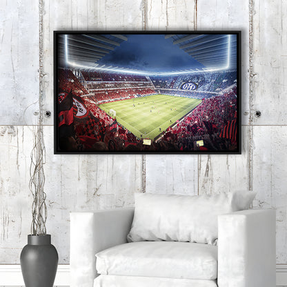 Milan San Siro Stadium, Stadium Canvas, Sport Art, Framed Canvas Print Wall Art, Floating Frame
