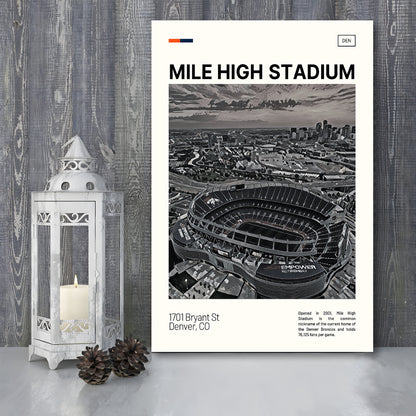 Mile High Print, Denver Broncos Stadium Canvas Art100, Fan Gifts, Sport Art, Canvas Print Wall Art