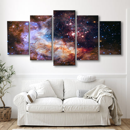 Milky Way decor, Milky way gift set Milky way canvas print , 5 Panel Mixed Canvas Print Wall Art, Large Canvas