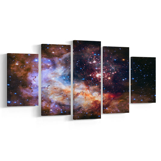 Milky Way decor, Milky way gift set Milky way canvas print , 5 Panel Mixed Canvas Print Wall Art, Large Canvas