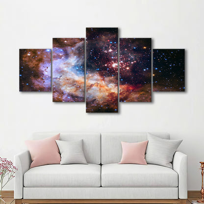 Milky Way decor, Milky way gift set Milky way canvas print , 5 Panel Mixed Canvas Print Wall Art, Large Canvas