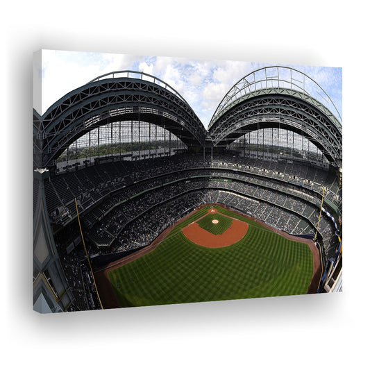 Miller Park Milwaukee Wisconsin, Stadium Canvas, Sport Art, Gift for him, Man Cave Decor, Art Print, Canvas Print Wall Art