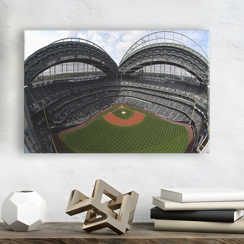 Miller Park Milwaukee Wisconsin, Stadium Canvas, Sport Art, Gift for him, Man Cave Decor, Art Print, Canvas Print Wall Art