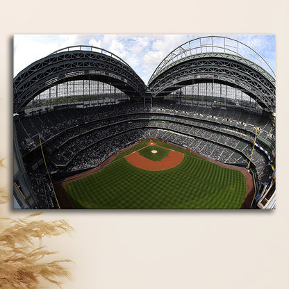 Miller Park Milwaukee Wisconsin, Stadium Canvas, Sport Art, Gift for him, Man Cave Decor, Art Print, Canvas Print Wall Art