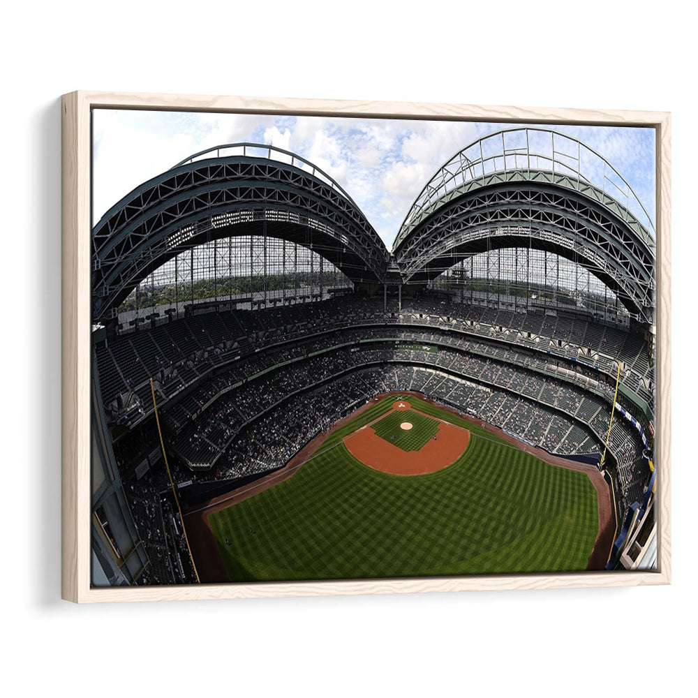 Miller Park Milwaukee Wisconsin, Stadium Canvas, Sport Art, Framed Canvas Print Wall Art, Floating Frame
