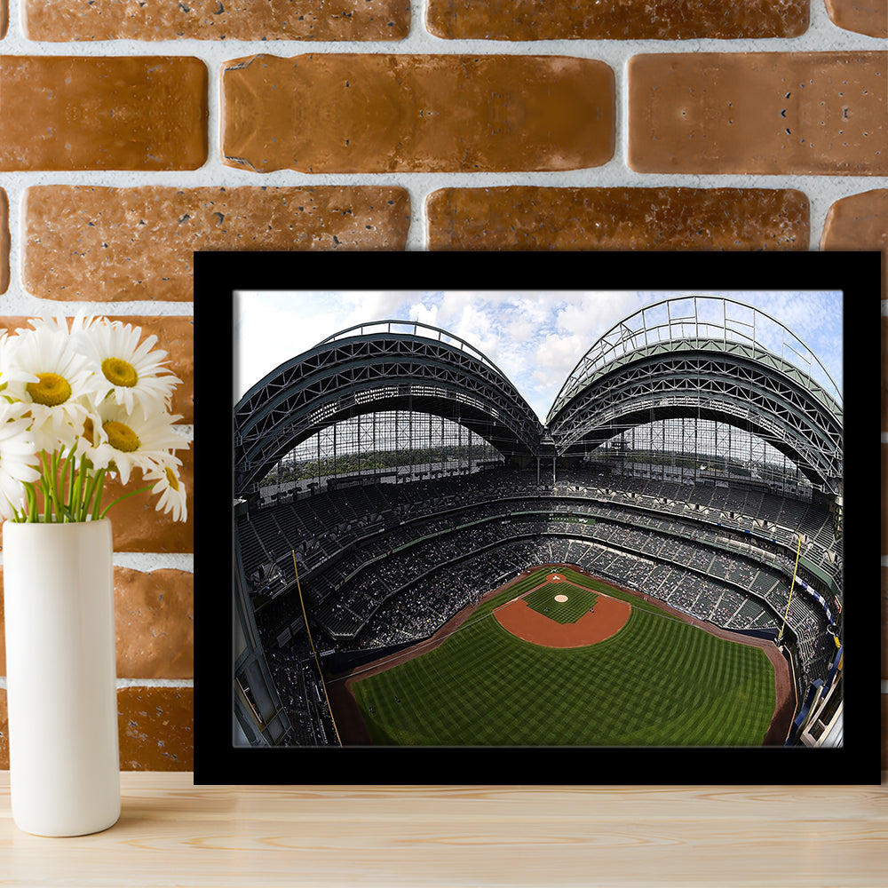 Miller Park Milwaukee Wisconsin, Stadium Canvas, Sport Art, Gift for him, Framed Art Print Wall Decor, Picture Framed
