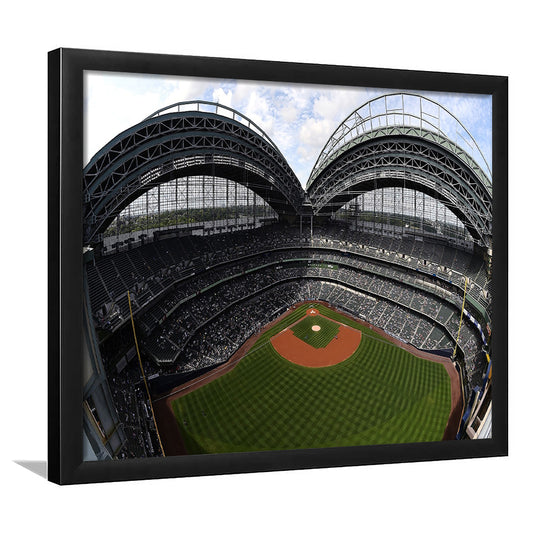 Miller Park Milwaukee Wisconsin, Stadium Canvas, Sport Art, Gift for him, Framed Art Print Wall Decor, Picture Framed