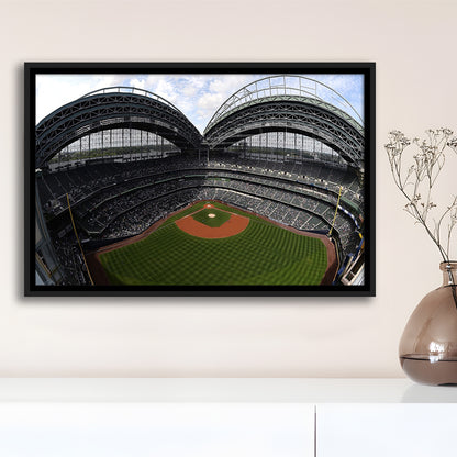 Miller Park Milwaukee Wisconsin, Stadium Canvas, Sport Art, Framed Canvas Print Wall Art, Floating Frame