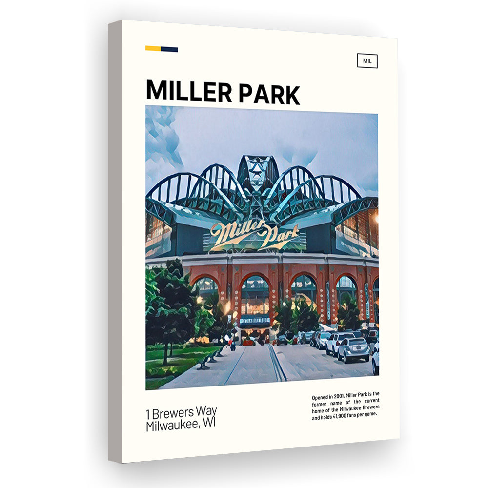 Miller Park Print, Milwaukee Brewers Stadium Canvas Art, Fan Gifts, Sport Art, Canvas Print Wall Art