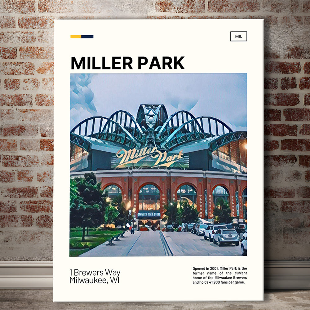 Miller Park Print, Milwaukee Brewers Stadium Canvas Art, Fan Gifts, Sport Art, Canvas Print Wall Art